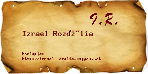 Izrael Rozália névjegykártya
